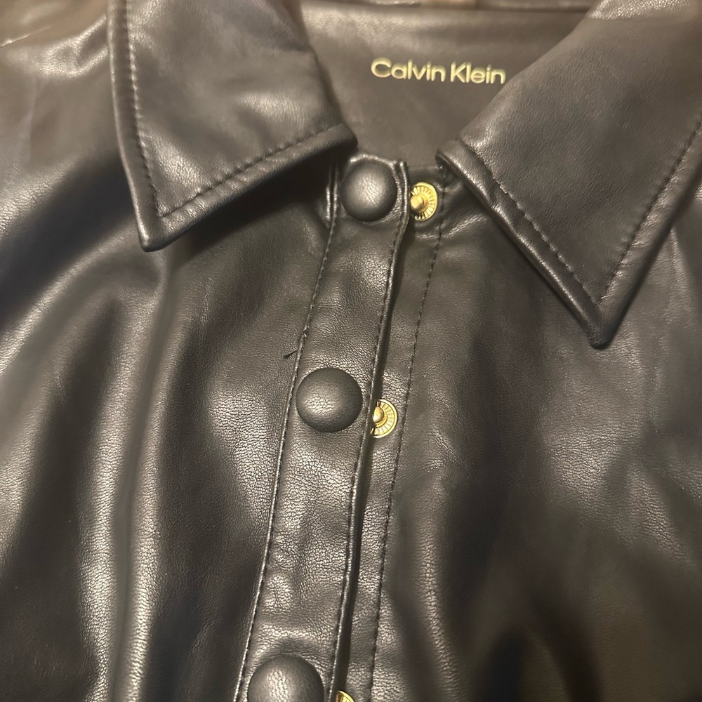 Calvin Klein Black Leather Dress